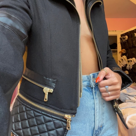 Black leather Nordstrom jacket - Picture 2 of 4